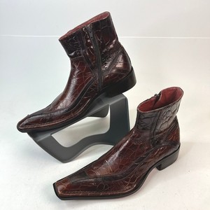 Jo Ghost Men\'s Brown Leather Cap Toe Woven Braided Boots EU 43 US 10 $595 Jo Ghost Mens Boots | eBay main image 3