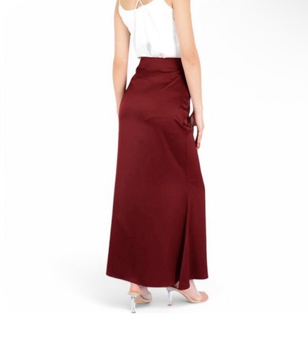 Anna-Kaci Women's High-Waisted Satin Maxi Skirt Medium