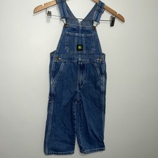 John Deere Denim Overalls Kids Bib Overalls Adjustable Straps Farmer Size 4