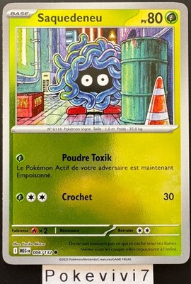 Pokemon Karte SAQUEDENEU 006/132 REVERSE ME01 Mega Evolution MEG FR NEU
