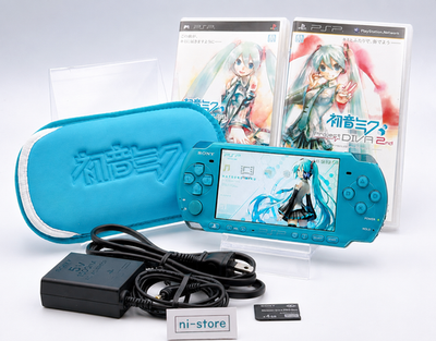 Sony PSP-3000 Console Miku Hatsune DIVA 2nd Limited w/Pouch, etc