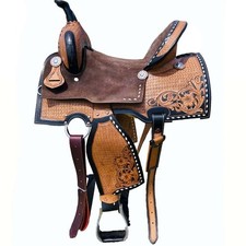 Leather Western Barrel Racing Horse Saddle Racer Equestrian Trail Tack Hand-Tool