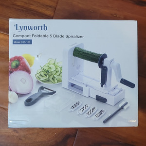 Lynworth Compact Foldable 5 Blade Counter Top Spiralizer White CS5-100