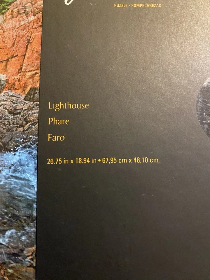 Vibrant Mega Puzzles 1000 pc Jigsaw Puzzle LIGHTHOUSE Shoreline 26”x19” NEW! - Image 3 of 3