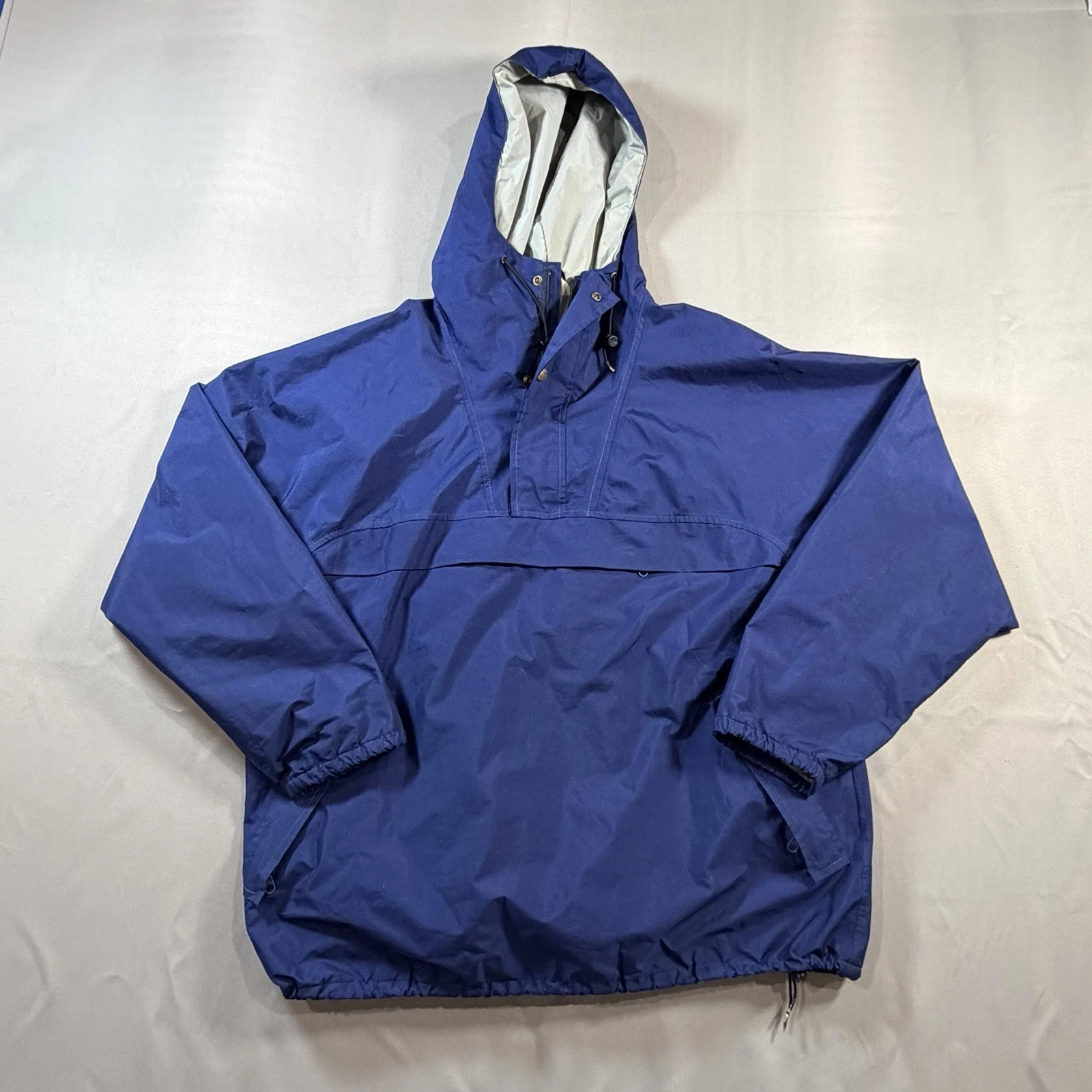 Vintage Woolrich Jacket Mens Extra Large Blue Hooded Anorak Made in USA 90s