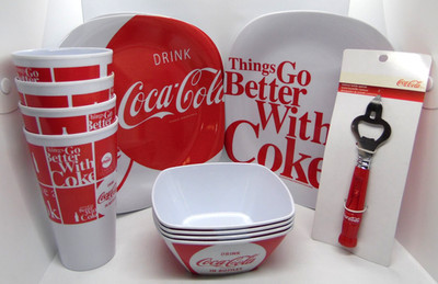 Gibbons Plastic Coke a Cola Dinnerware Set