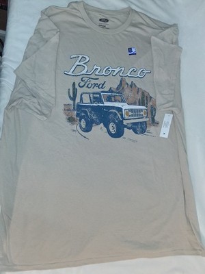  Ford Bronco Officially Licensed Retro Print Beige SS T Shirt Size 2XL NWT