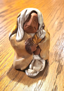 Vintage Keena Signed Mohawk American Indian Sculpture Art Feather