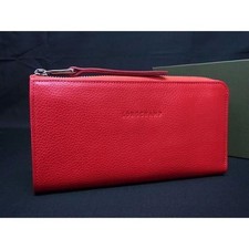 Longchamp Le Flone Leder L-Form Reißverschluss Lange Geldbörse Brieftasche...