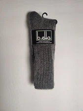 b.ella - Woman's tall socks - Gray -67% Cashmere blend - Made in USA