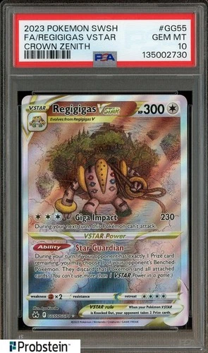 2023 Pokemon SWSH Crown Zenith #GG55 Regigigas Vstar FA PSA 10 GEM MINT