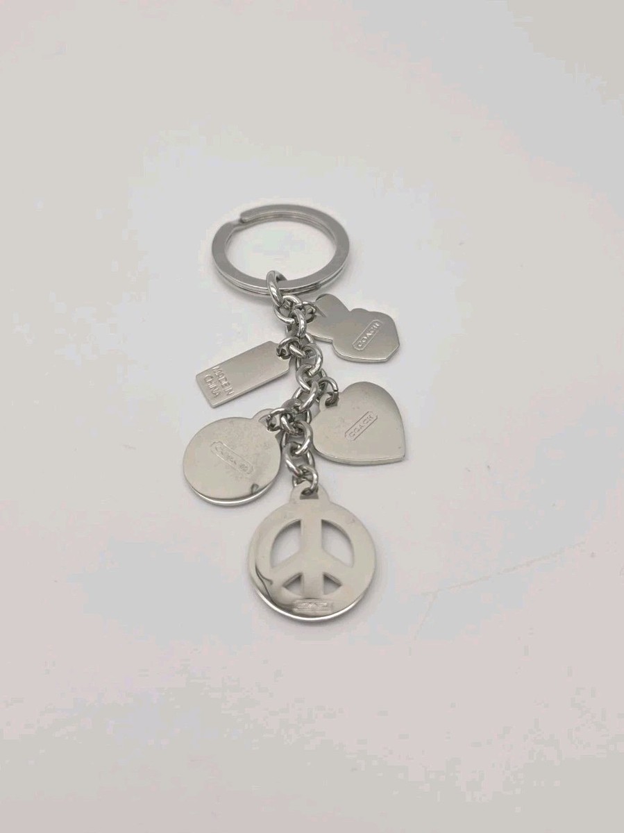 COACH VINTAGE RARE Five Charm Keychain/Fob Bag Charm Smileyface