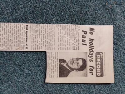 Sk306 Ephemera 60er Jahre Artikel Paul Anka 