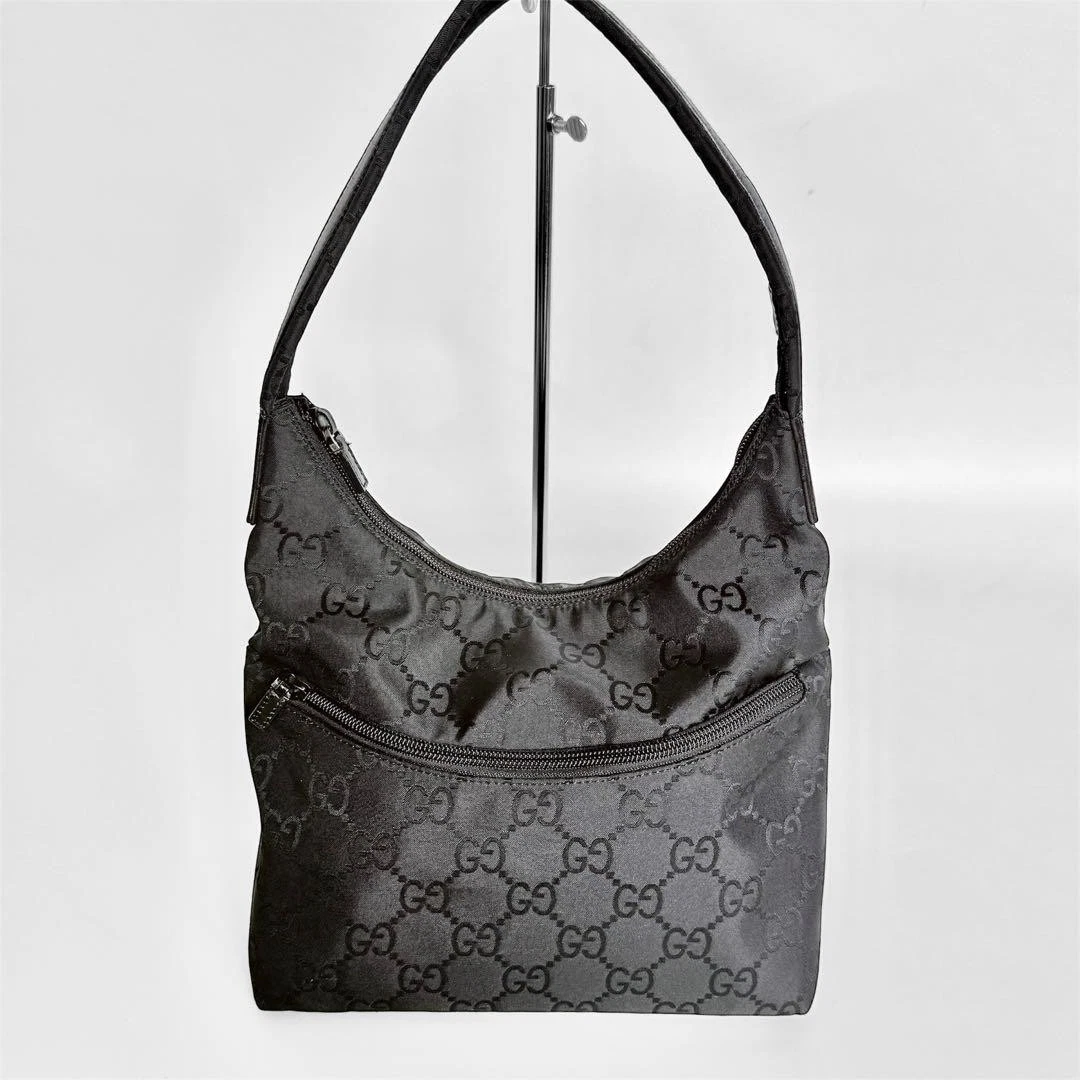 Sac à main Gucci une épaule GG nylon Gucci cuir noir bon état #PG5SQF