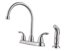 Pfirst Series Kitchen Sink Faucet with Side Sprayer, 2 1 Pack Stainless Steel