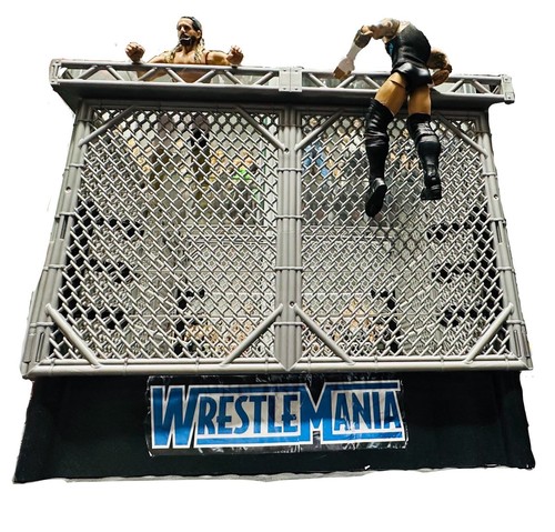 Mattel WWE Wrestlemania Cage Wrestling Ring Play-set Hell In a Cell Solid 6” Toy
