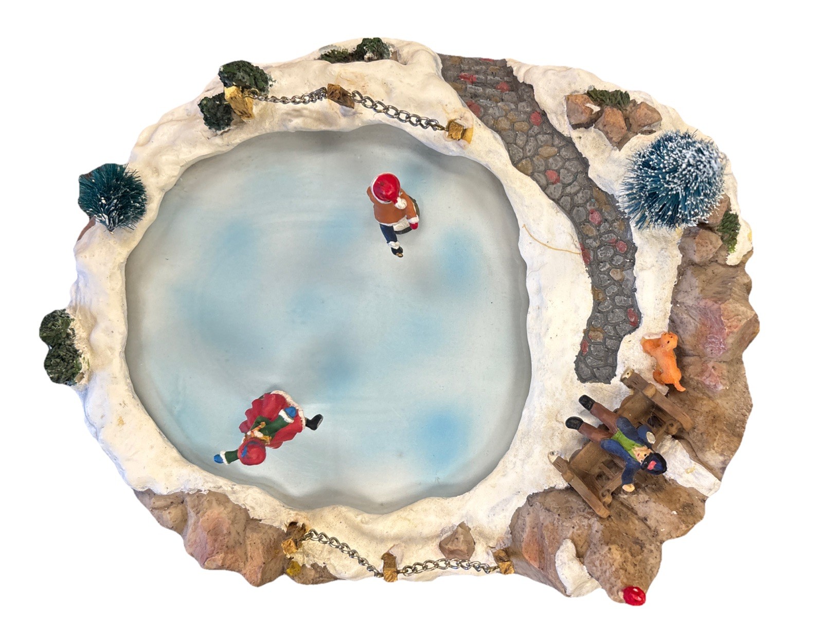 Rite-Aid Christmas Animated Skating Rink With Music and Spinning Skaters Working