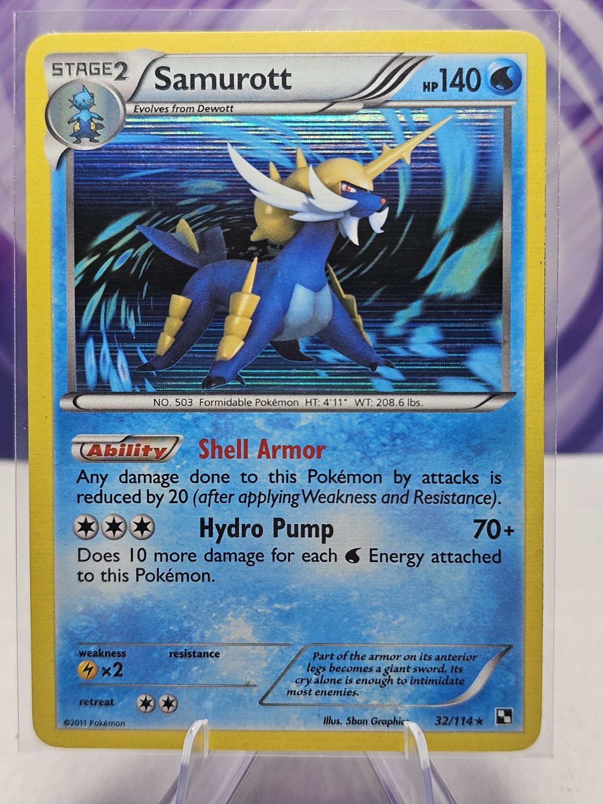 Pokemon  Samurott  32/114 Black & White Base Set Holo LP