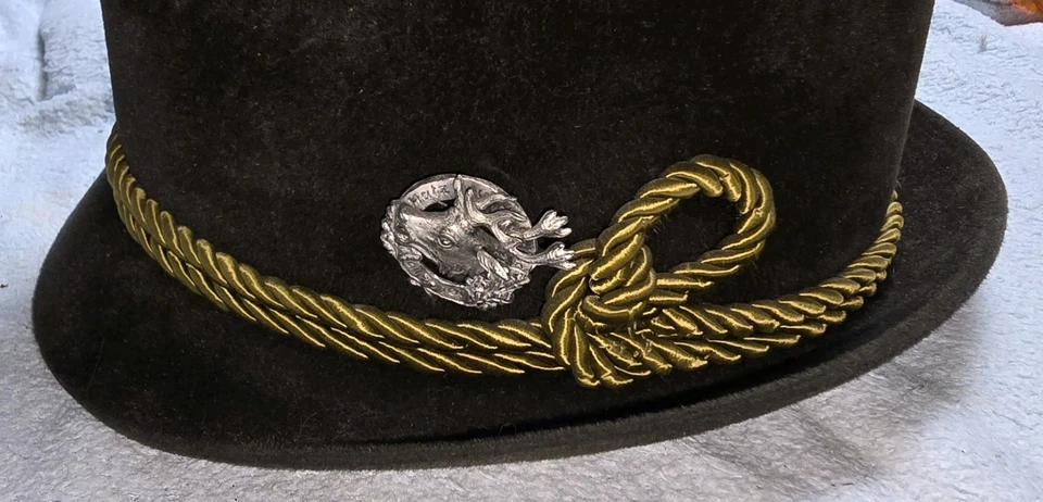 Vintage Men’s Mayser Fedora German Handcrafted Wool Hat Rope Accent Elk - Great - Image 3 of 4