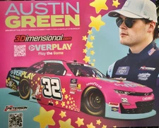 2025 AUSTIN GREEN “OVERPLAY 3DIMENSIONAL KANSAS” #32 NASCAR XFINITY POSTCARD
