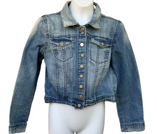 Highway Jeans Distressed Jean Jacket Cropped Tagged XL but measures Small button