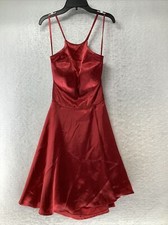 Blondie Nites Red Satin Formal Cocktail Dress Size 7