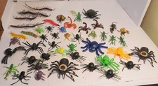 Large Lot 48 Vintage Plastic PVC Rubber Toy Figures Spider Scorpion Insects Bugs