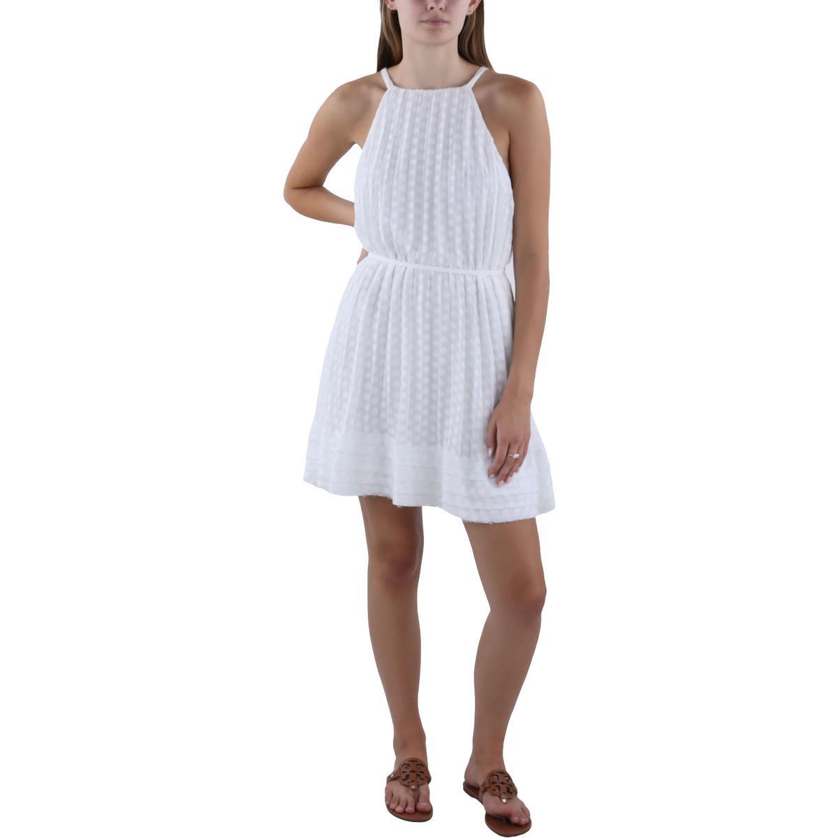 Женское белое плиссированное платье Tiana с поясом и расклешенными рукавами от Ramy Brook, M BHFO 1701