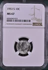 1953-S 10C Roosevelt Dime NGC MS67 6554345-015