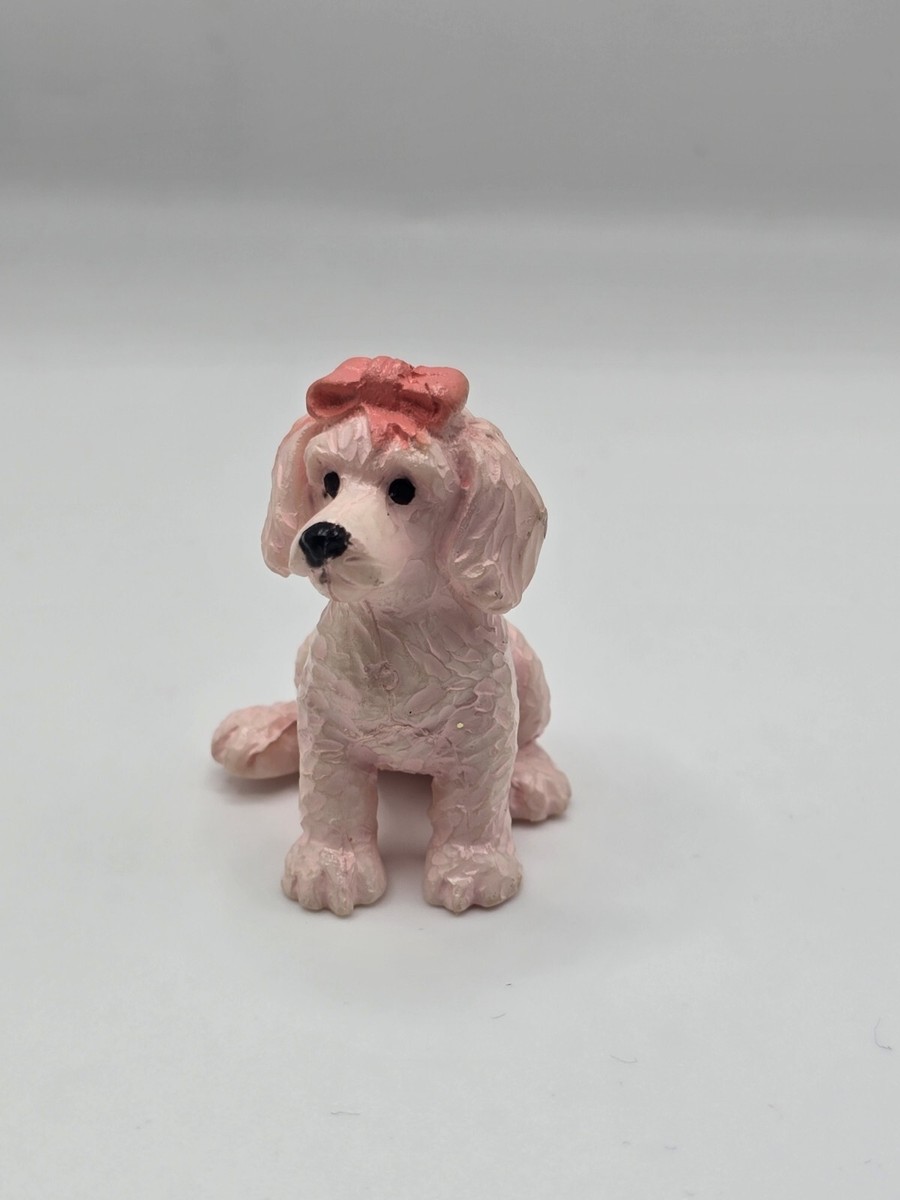 Puppy In My Pocket Pink Standard Poodle With Bow Vintage- MILTD