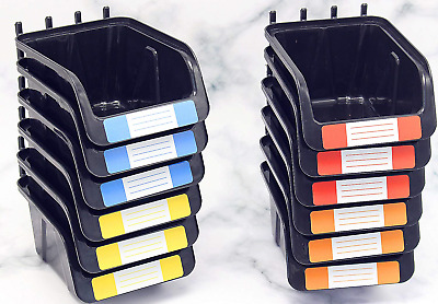 148PCS Pegboard Accessories Organizer Kit Bins Storage Set for Tools Black