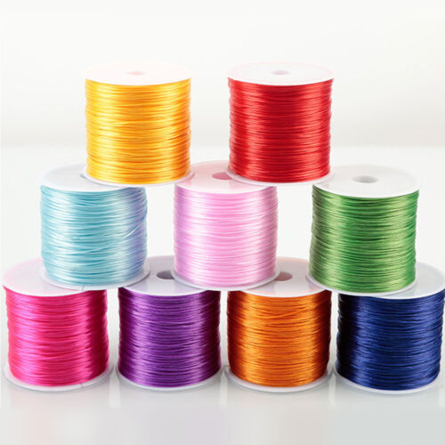 Bracelet Braided String 60M/roll 0.8mm Nylon Thread Cord Elastic Crystal Line - Picture 1 of 27