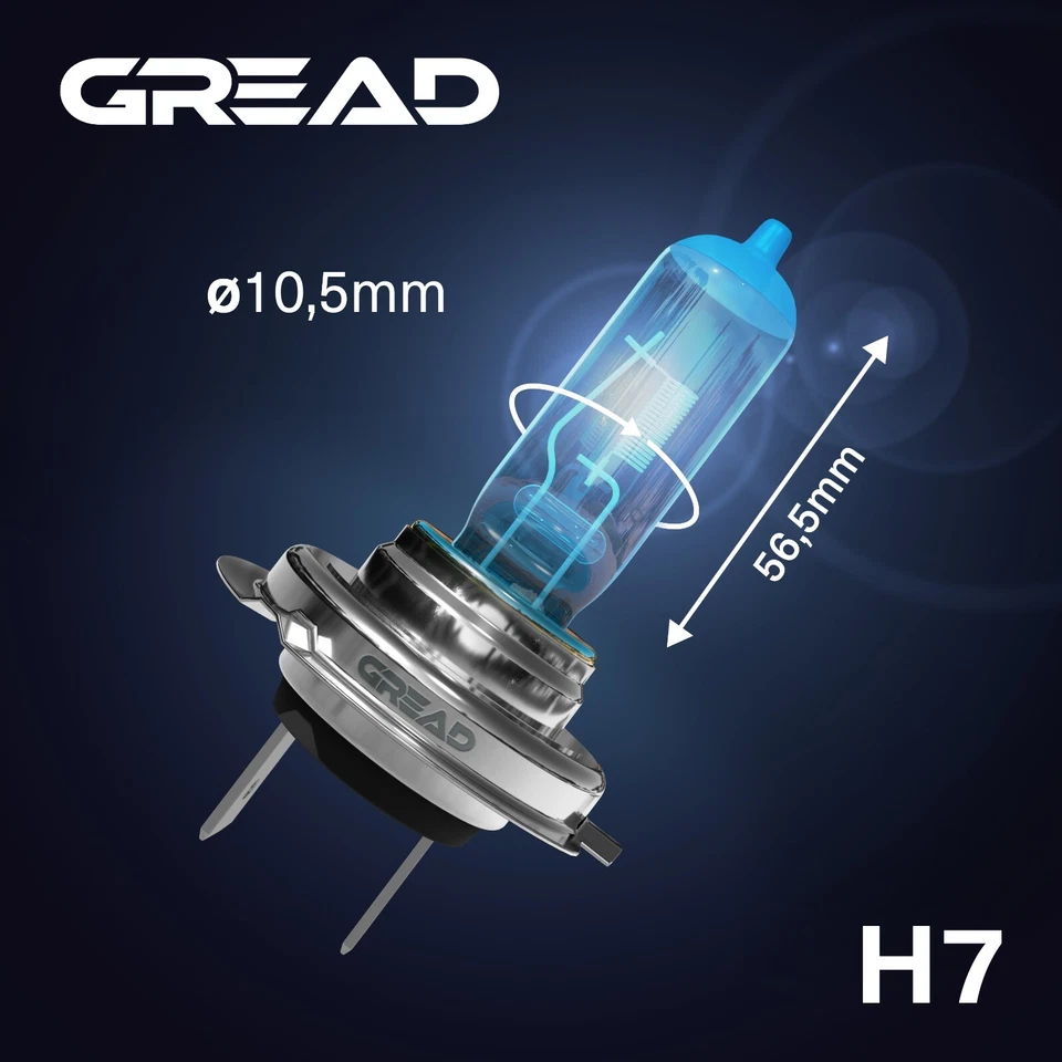 H7 BOX GREAD 8500K HALOGEN LAMPEN XENON LOOK OPTIK EFFEKT BIRNEN SUPER WHITE 55W - Bild 4 von 4
