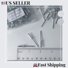 100 PCS Pop Rivets 1/8" x 1/2" Aluminum Body Steel Mandrel Dome Head Blind