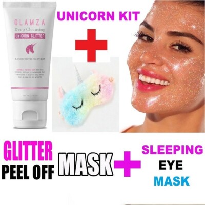 Tiefenreinigung Glitzer Mitesser entfernende Peel-Off-Maske + Schlafaugenmaske UK