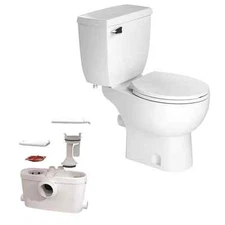SANIFLO SANIACCESS3 082 Pump + ELONGATED Bowl Toilet with Tank WHITE