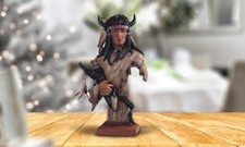 13"H Indian Warrior Bust Statue Native American Decoration Figurine Room Decor