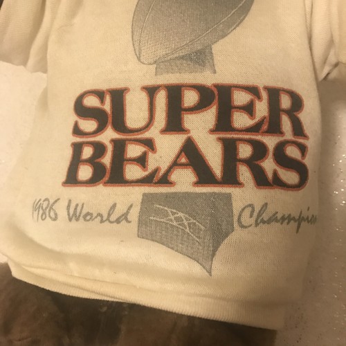 RARE Chicago Bears 1986 Super Bowl World Champs Teddy Bear Stuffed Animal Plush - Picture 2 of 6