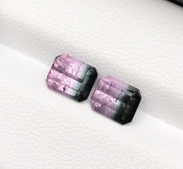 2.45-Cts Natural Bi Color Afghani Tourmaline Pairs Faceted Loose Gemstone - Image 4 of 4