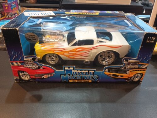 Muscle Machines 66 Mustang With Flames Steel Braided Fuel Lines 1:18  - Picture 1 of 10