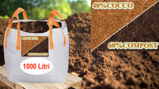 COMPOST BIO Terriccio ECOSOSTENIBILE SENZA TORBA 60% COMPOST VEGETALE 40% COCCO-