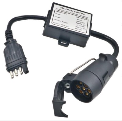Trailer Light Converter European Round 7-Pin Connector to