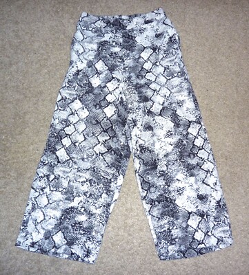 NWT Bobeau Reptile Snake Print Wide Leg Cropped Pants Small S
