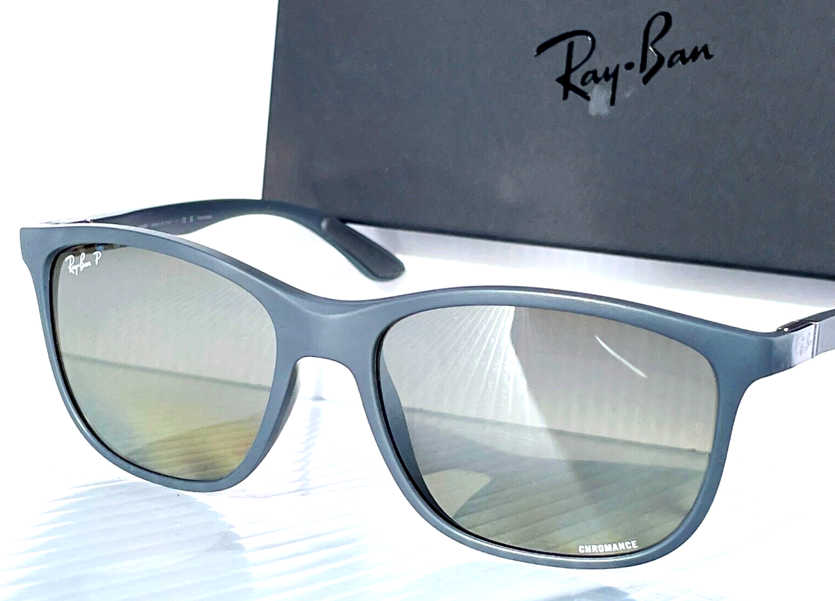 Ray-Ban rb4330ch Gray Sunglasses with silver flash lens polar Ray Ban Racing Gry POLARIZED Silver Mirror Chromance  main image 3