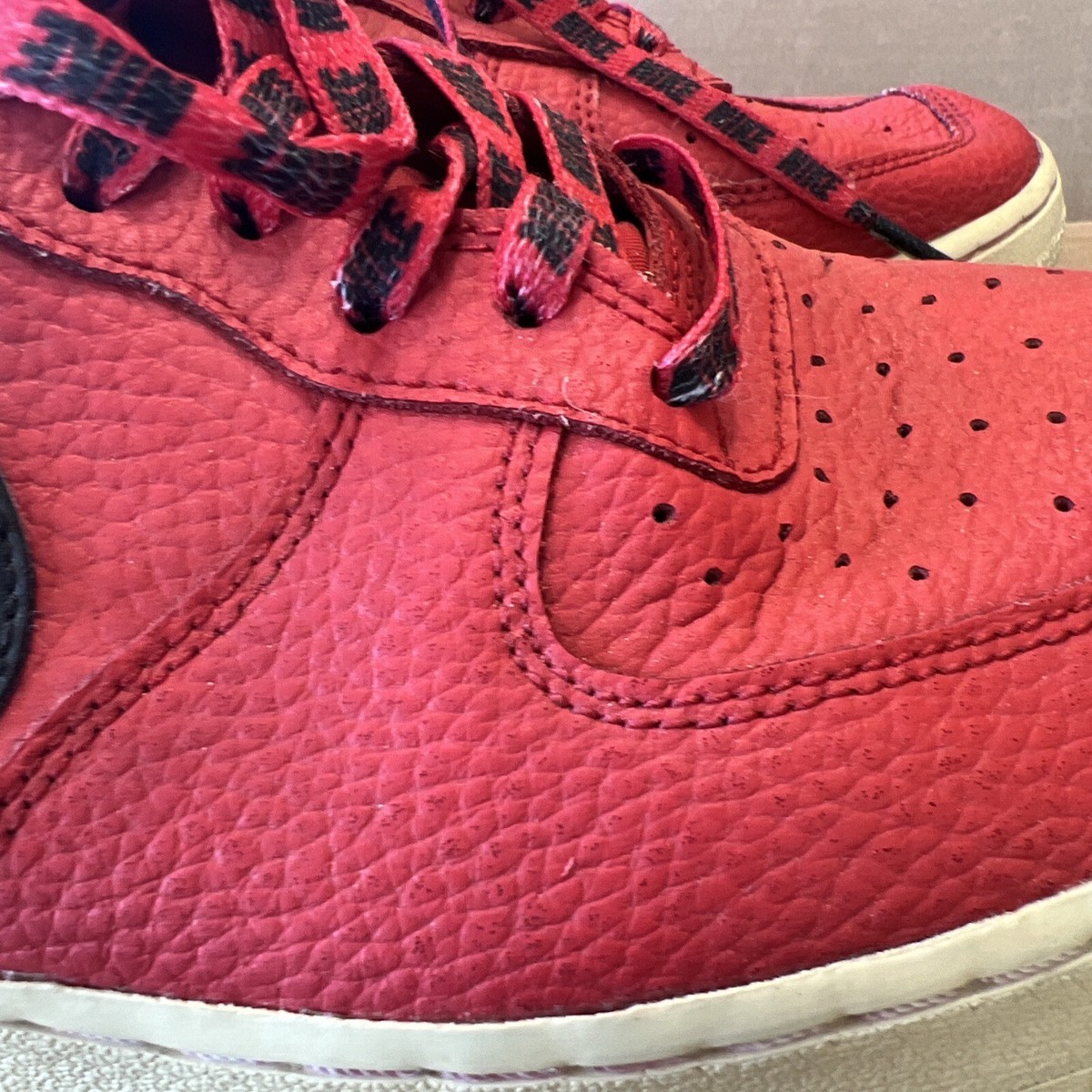 Nike Air Force 1 Mens NBA University Red Black Shoes 10 