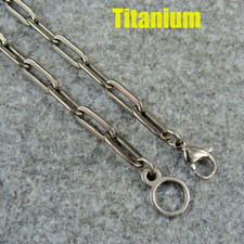 Pure Titanium 5mm Wide O Shaped Chain Anti-allergy Necklace, Length 27.56"
