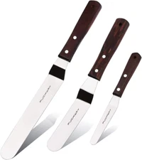 Offset Cake Icing Spatula Set of 3 Professional Stainless Steel Decorating Frost