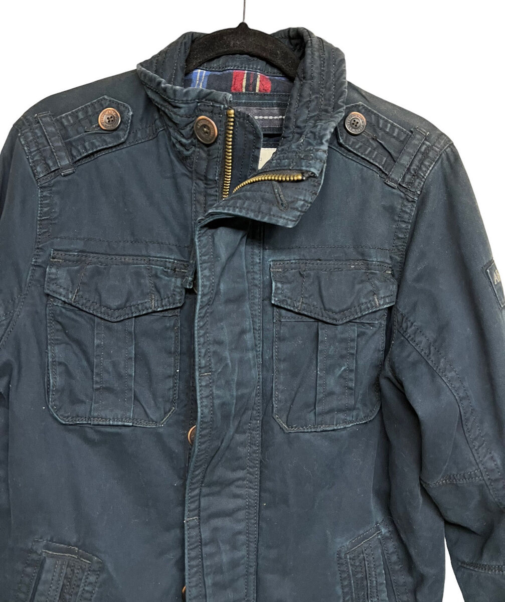 Abercrombie & Fitch Sawtooth Utility Jacket Navy Blue Men's Abercrombie & Fitch Sawtooth Utility Jacket Navy Blue Men's