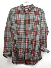 L.L Bean Mens Red Plaid Button Down Long Sleeve Traditional Fit Casual Shirt