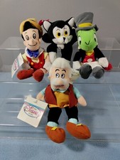 PINOCCHIO, GEPPETTO, FIGARO JIMINY CRICKET MINI BEAN BAG PLUSH DISNEY NEW